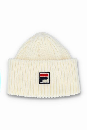 Beige Fila Finns Chunky Fishermans Men Beanie | 9683JAGXN