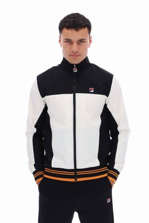 Black Fila Alfonso Zipped Men Track Top | 3710LYAME