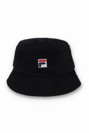 Black Fila Elevens F-Box Bucket Men Hats | 0275TOHZS