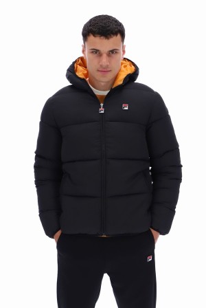 Black Fila Harry Heavily Padded Puffer Men Jackets | 4876IKJUM