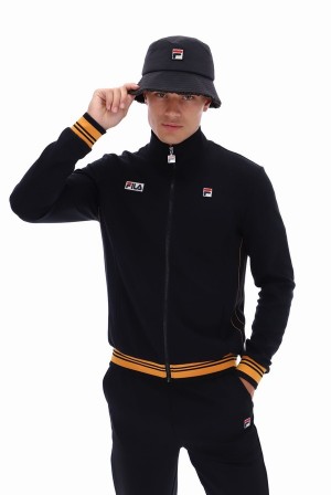 Black Fila Jamie Settanta Men Track Top | 8640HGFSM