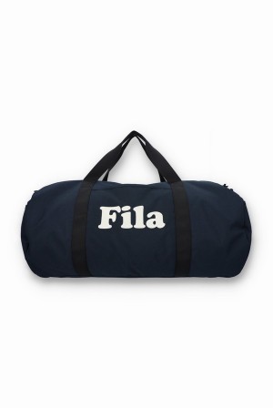 Black Fila Larsen Medium Barrell Bag Men Bags | 9431ZPBUO