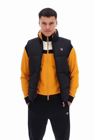 Black Fila Mackay Heavily Padded Puffer Men Jackets | 5391QXRDI