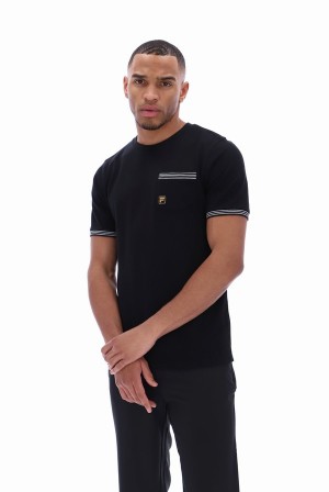 Black Fila Otto Pocket Men T-shirts | 6785OPLJI