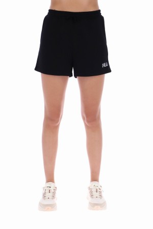 Black Fila Piera Relaxed Fit Women Shorts | 7459LTEHI