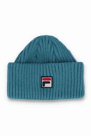 Blue Fila Finns Chunky Fishermans Men Beanie | 3609HWFTN