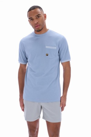 Blue Fila Otto Pocket Men T-shirts | 2814NFGRY