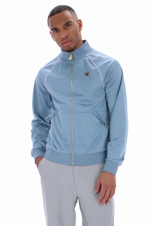 Blue Fila Tristan Geo Print Men Track Top | 4076VTLCZ