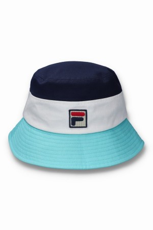 Blue / Navy Fila Leader Bucket Men Hats | 1975BCEGO