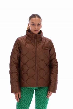 Brown Fila Mavis Quilted Women Jackets | 4675CIFUO