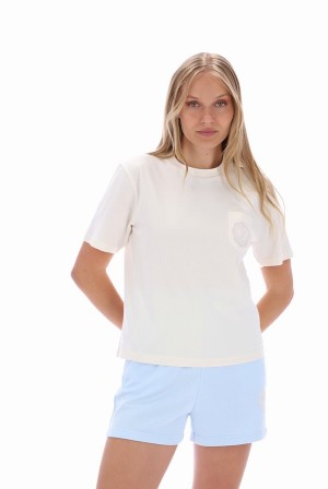 Cream Fila Bridget Pocket Graphic Women T-shirts | 1729VSMHB