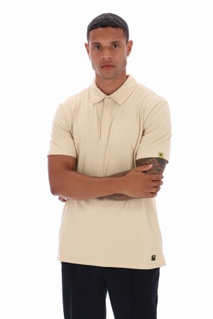 Cream Fila Lippi Minimal Men Polo Shirts | 2504IDJCM