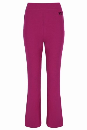 Fuchsia Fila Luna Thick Rib Flared Women Co-ords | 6189OWPIE