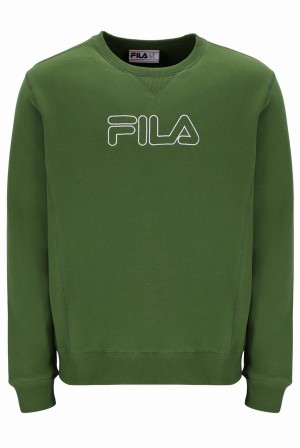 Green Fila Arie Oversized Graphic Men Sweatshirts | 1789PRZLO