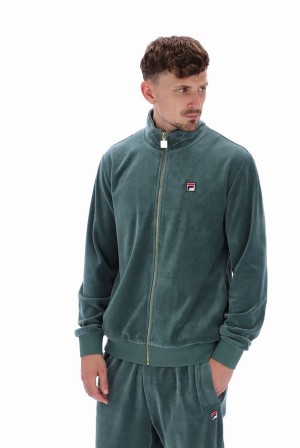 Green Fila Marc Velour With Gold Trims Men Tracksuits | 7259NBDLZ