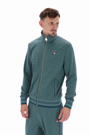 Green Fila Roberto Men Track Top | 6875SHMUK