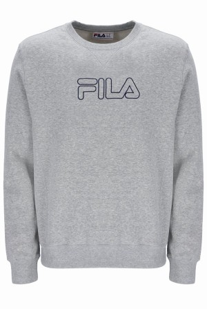 Grey Fila Arie Oversized Graphic Men Sweatshirts | 4319ZLTUN