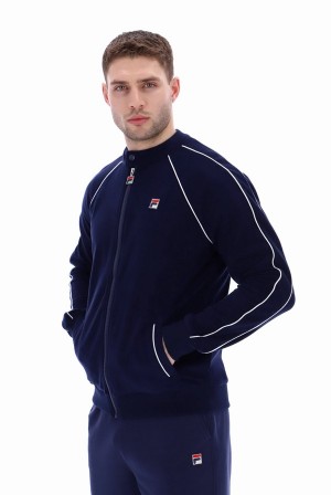 Navy Fila Grasso Towelling Men Jackets | 5907BALXV