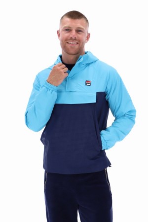 Navy Fila Jamie Anorak Men Jackets | 4975NRDLG