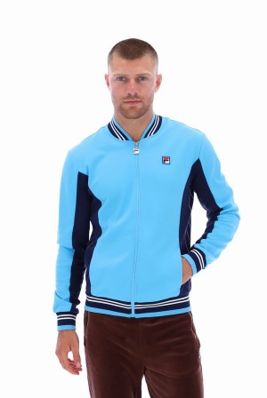 Navy Fila Settanta Baseball Men Jackets | 1405IYMFO