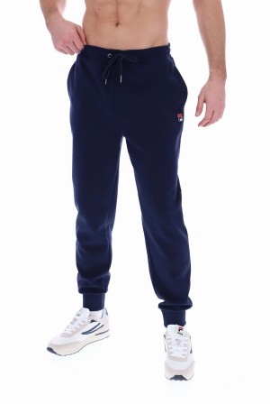 Navy Fila Umar With Taping Men Tracksuits | 6078LJHQB