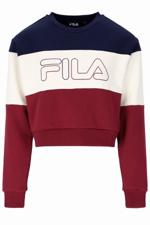 Navy / White / Red Fila Alexy Crew Women Co-ords | 8945PSOUK