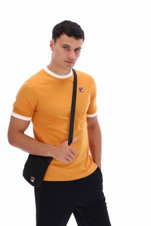 Orange Fila Marconi Essential Ringer Men T-shirts | 8912MOWEA