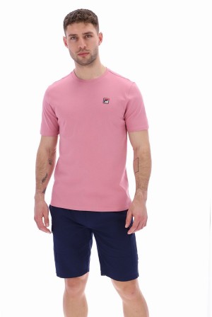 Pink Fila Sunny Essential Men T-shirts | 9647LQTWF