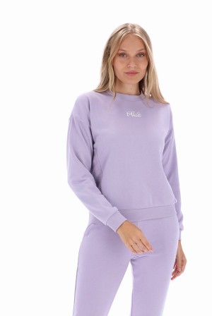 Purple Fila Adelaide Crew Women Co-ords | 9042SCOXQ