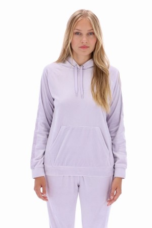 Purple Fila Malia Raglan Velour Women Co-ords | 9583GDUVO