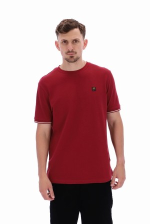 Red Fila Taddeo Men T-shirts | 6285EPKOS