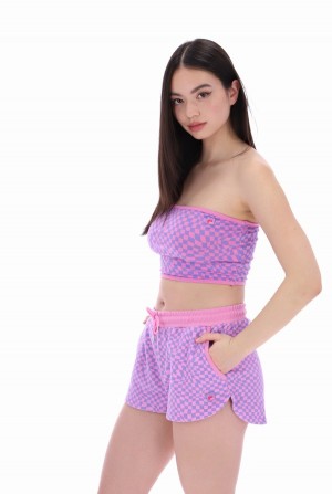 Rose / Flower Fila Sawyer Print Bandeau Women Co-ords | 8203NSBCF