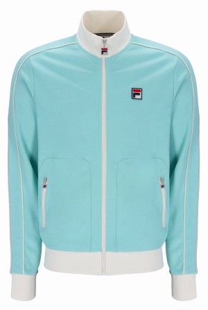 Turquoise Fila Fitzgerald Striped Men Track Top | 5903SBXCG