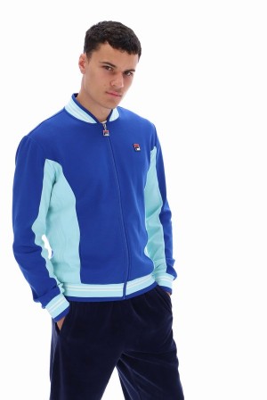 Turquoise Fila Settanta Baseball Men Track Top | 5793SEQHD