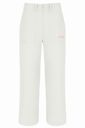 White Fila Amira Contrast Cargo Women Bottoms | 2419FKTNV