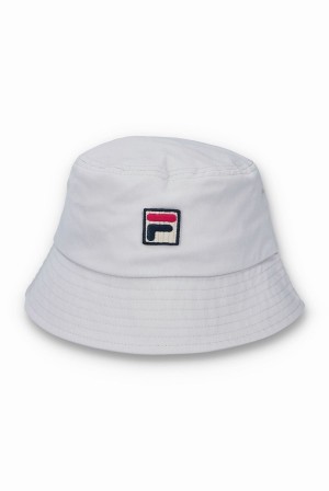 White Fila Anton Grey Bucket Men Hats | 8075ZDIUC