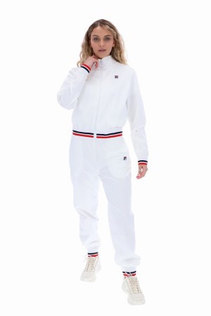 White Fila Capri Jog Women Co-ords | 9753BTVXQ