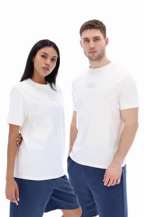 White Fila Dax Sleeve Women T-shirts | 4856BLDSW