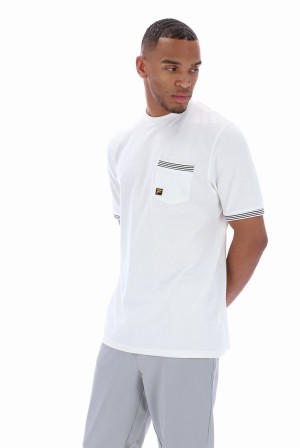 White Fila Otto Pocket Men T-shirts | 3021WHESY