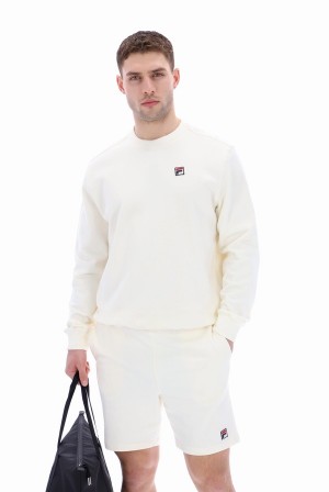 White Fila Seppi Crew Men Sweatshirts | 8741IAUOD