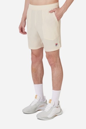 White Fila Tennis Woven Court Men Shorts | 5690DJCZL