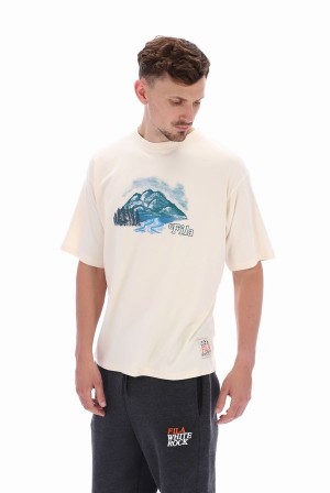 White Fila Trevour Graphic Men T-shirts | 3412PWFXH