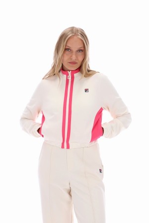 White / Pink Fila Grason Colour Block Women Co-ords | 5740FYZVB