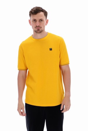 Yellow Fila Taddeo Men T-shirts | 4038MHPIX