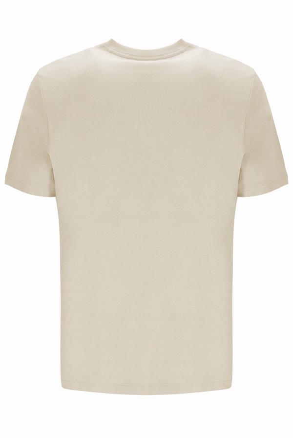 Beige Fila Benjiman Sleeve Men T-shirts | 7180PYESA