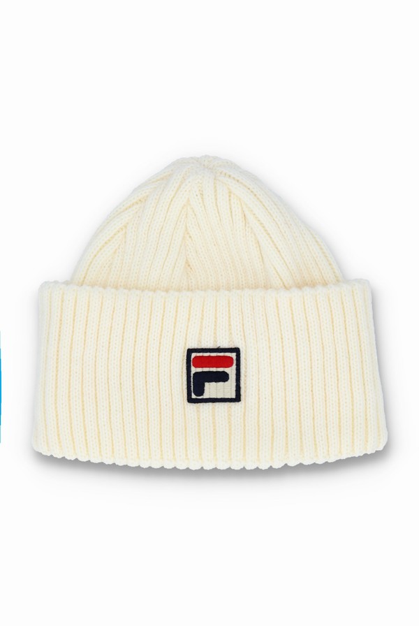 Beige Fila Finns Chunky Fishermans Men Beanie | 9683JAGXN