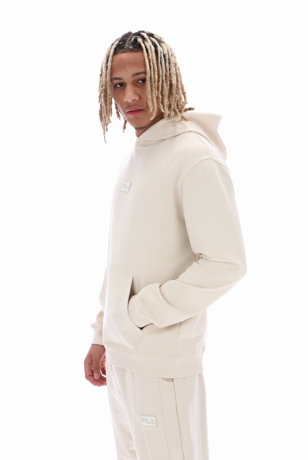 Beige Fila Perry With Seam Details Men Hoodie | 9048LFMAJ