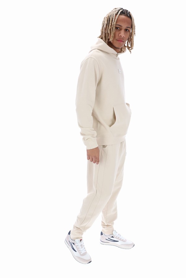 Beige Fila Perry With Seam Details Men Hoodie | 9048LFMAJ