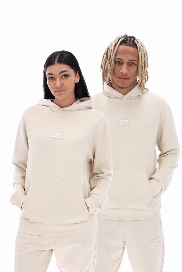 Beige Fila Perry With Seam Details Men Hoodie | 9048LFMAJ