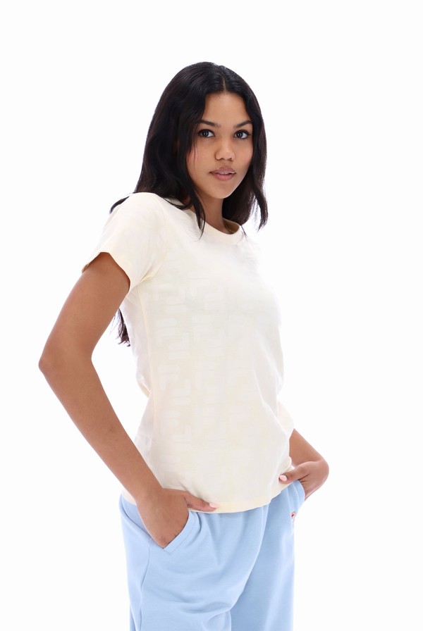 Beige Fila Tracy Printed Women T-shirts | 4970RDSGB